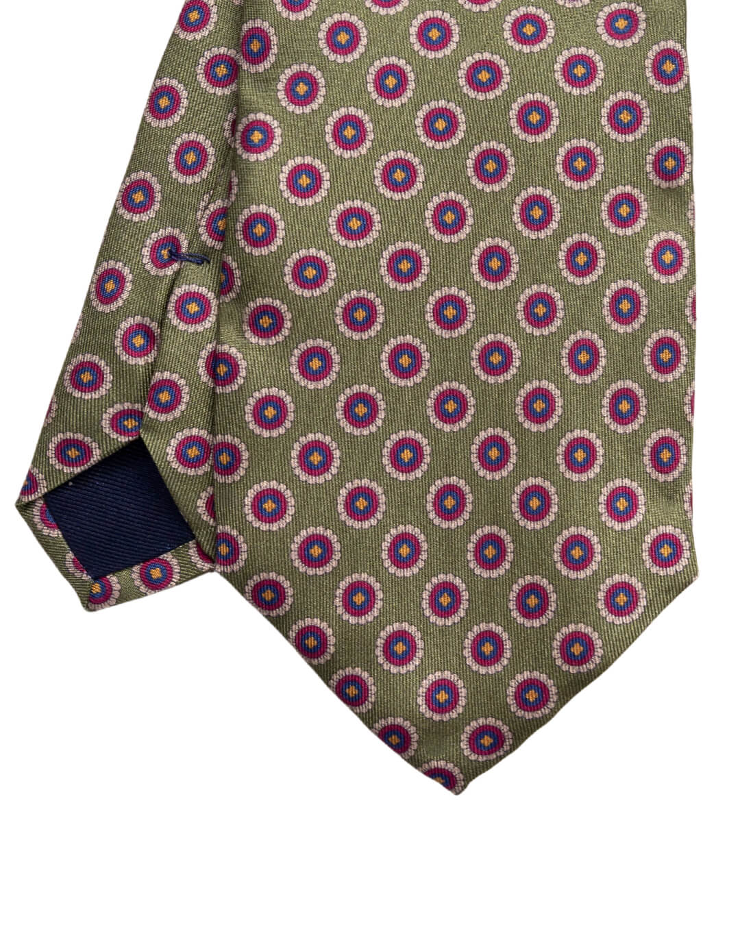 Gagliardi Olive Floral Print Italian Silk Tie