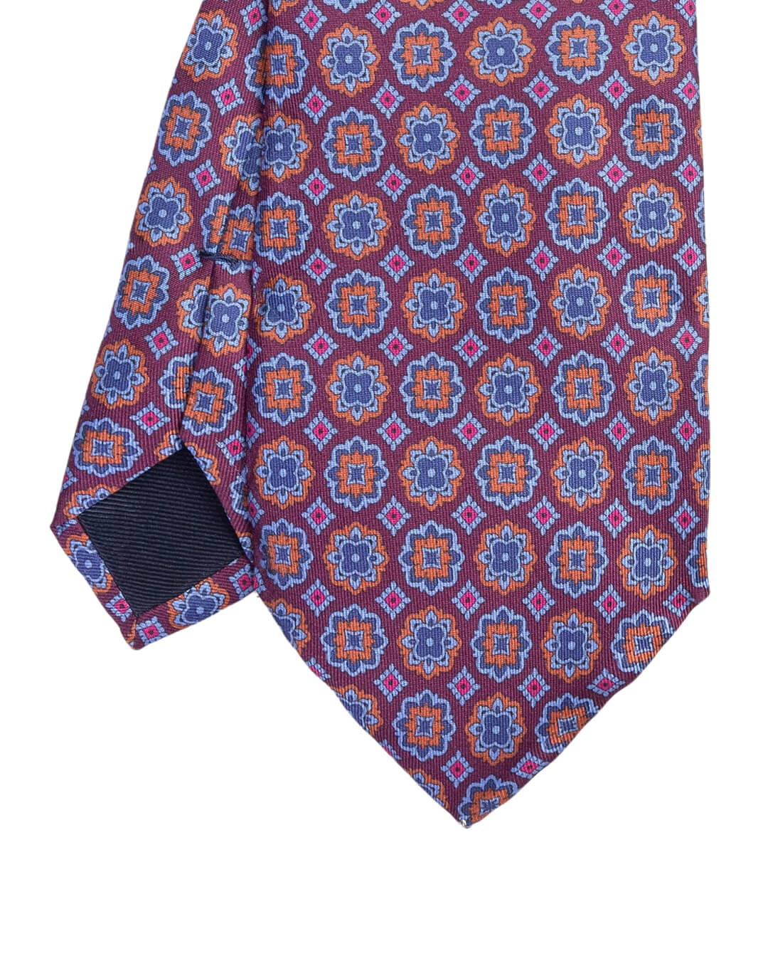 Gagliardi Burgundy Medallions Print Italian Silk Tie