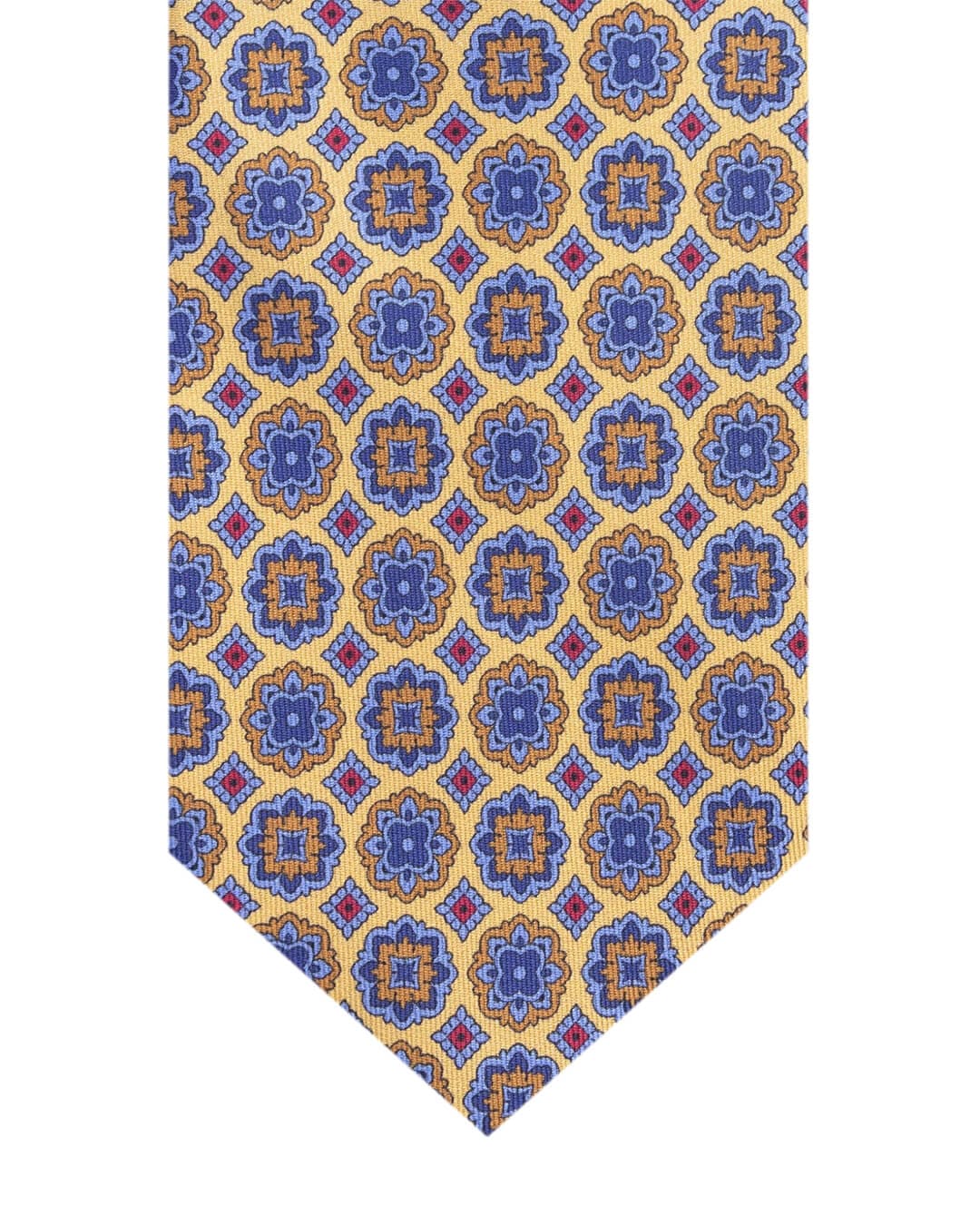 Gagliardi Gold Medallions Print Italian Silk Tie