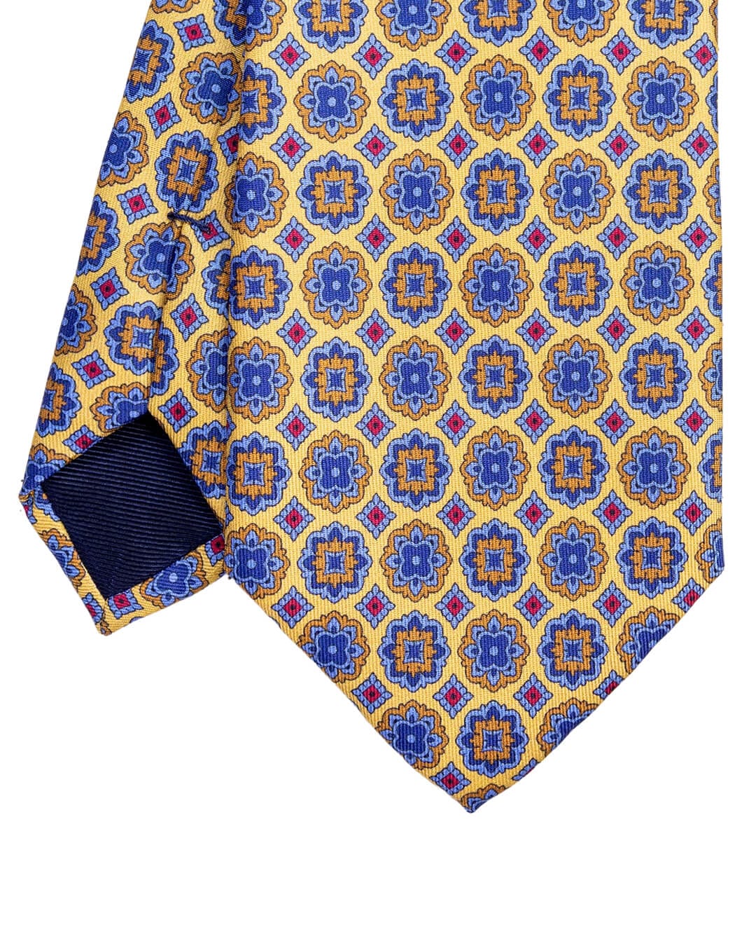 Gagliardi Gold Medallions Print Italian Silk Tie