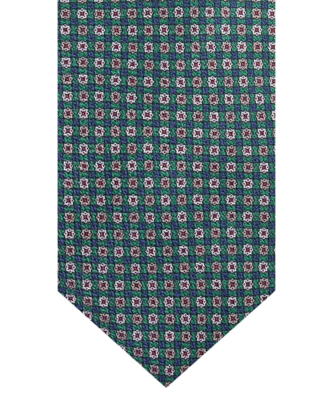 Gagliardi Green Geometric Print Italian Silk Tie
