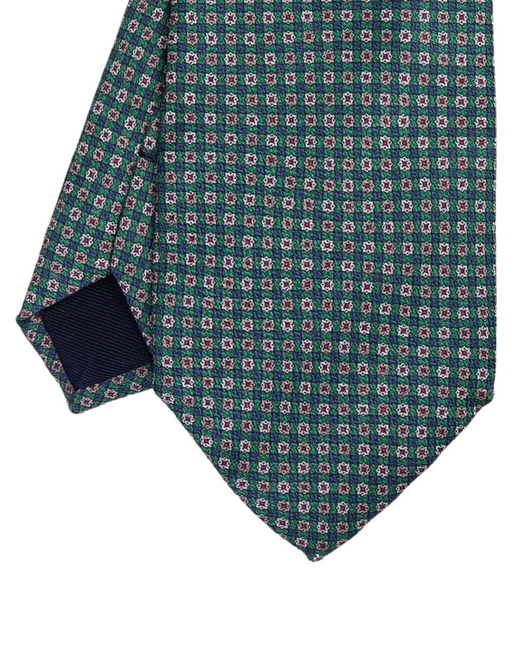 Gagliardi Green Geometric Print Italian Silk Tie