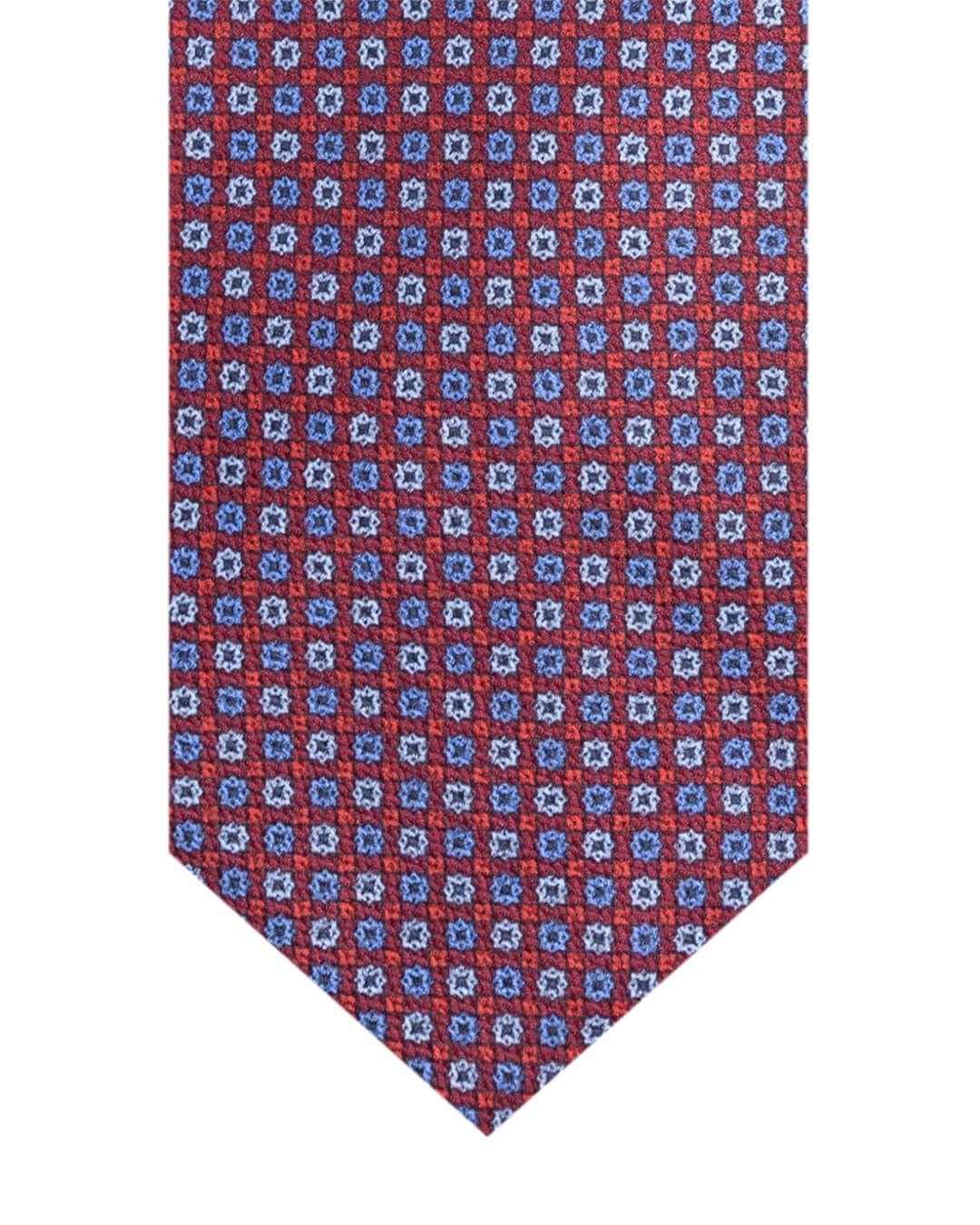 Gagliardi Red Geometric Print Italian Silk Tie