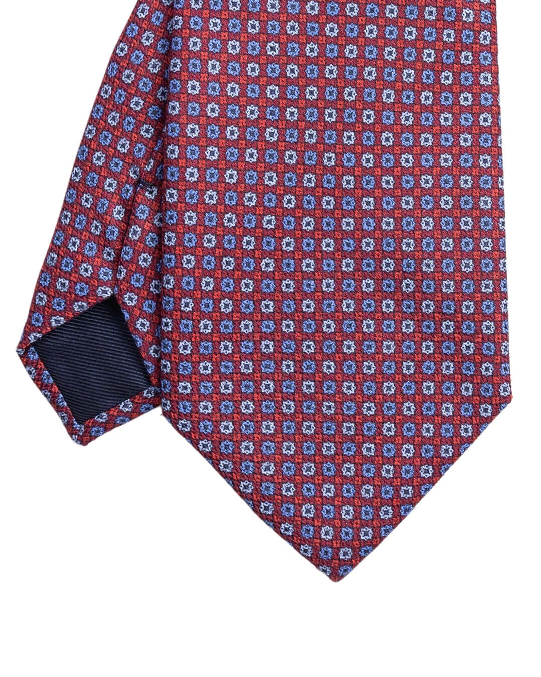 Gagliardi Red Geometric Print Italian Silk Tie