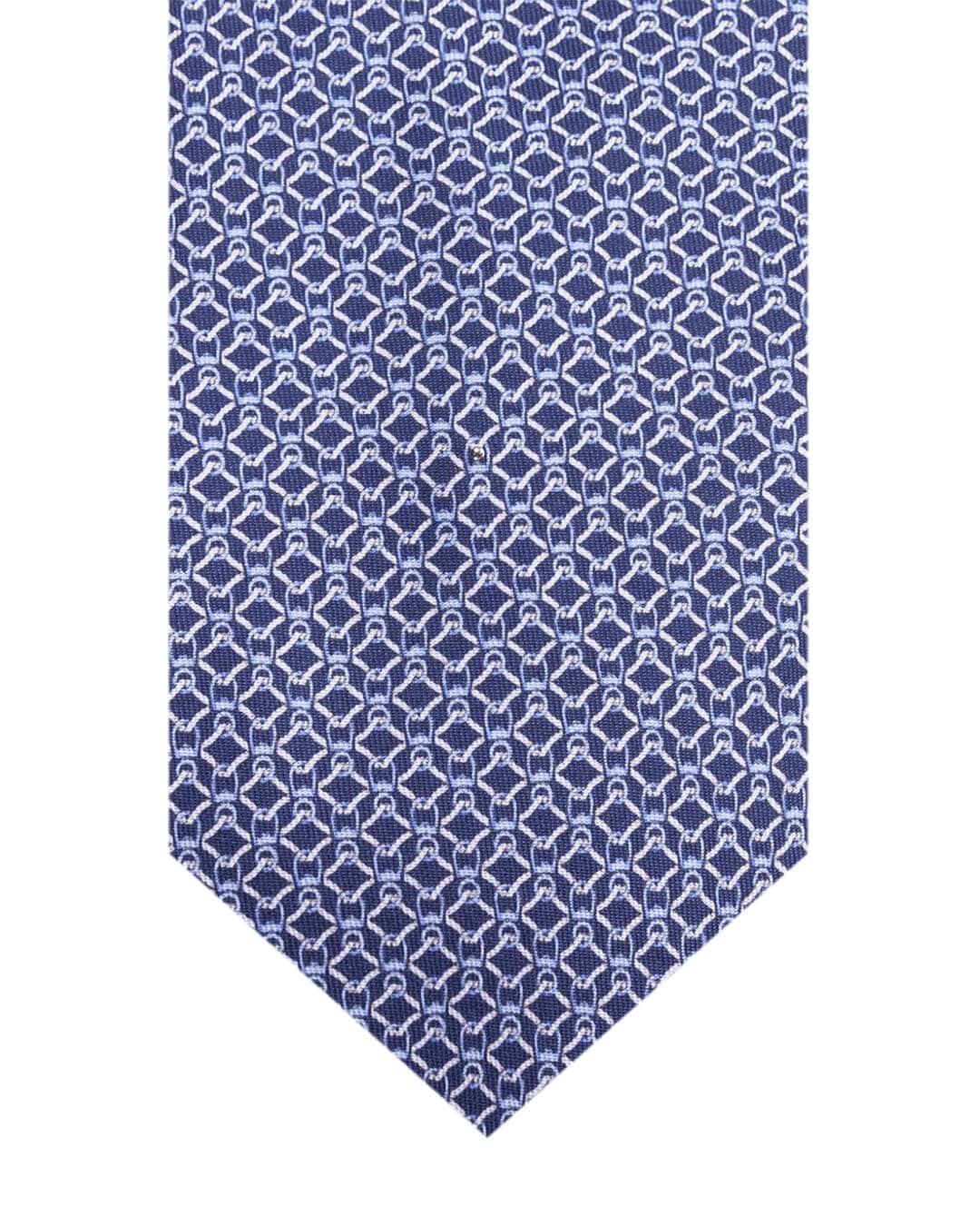 Gagliardi Blue Chain Link Print Italian Silk Tie