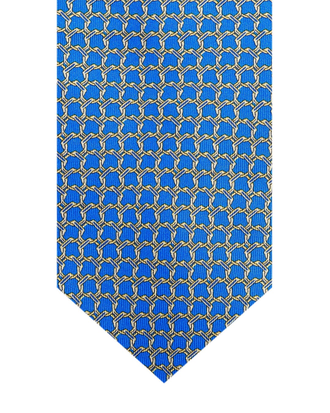 Gagliardi Royal Blue Chain Link Print Italian Silk Tie