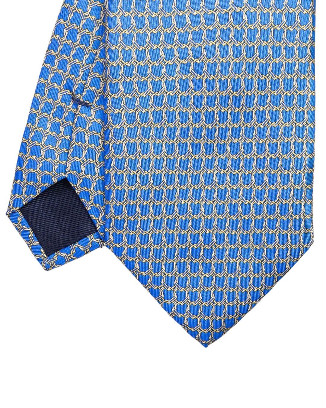 Gagliardi Royal Blue Chain Link Print Italian Silk Tie