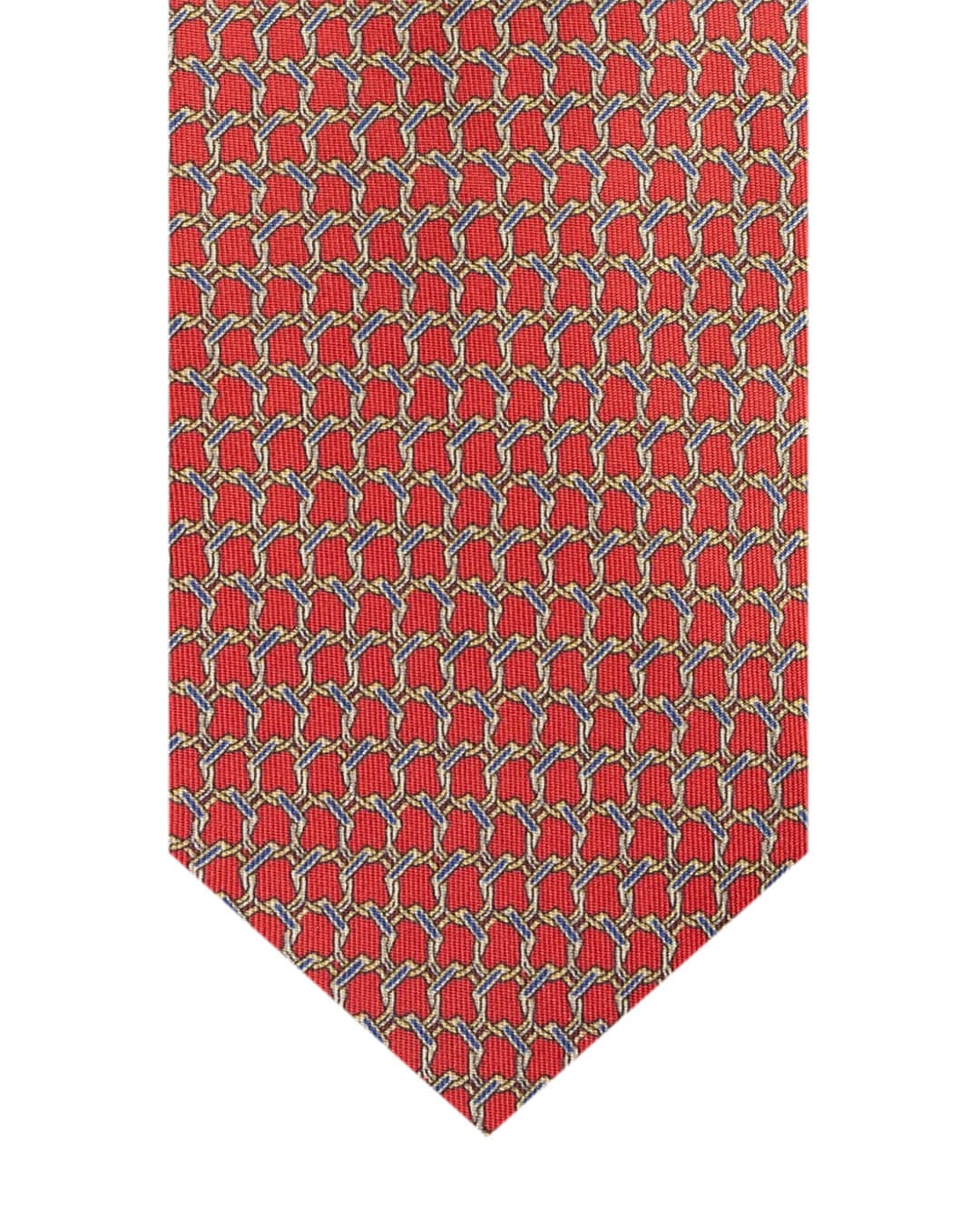 Gagliardi Scarlet Chain Link Print Italian Silk Tie