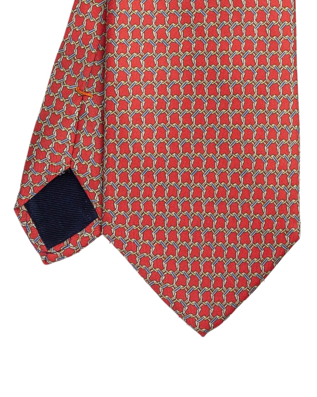 Gagliardi Scarlet Chain Link Print Italian Silk Tie