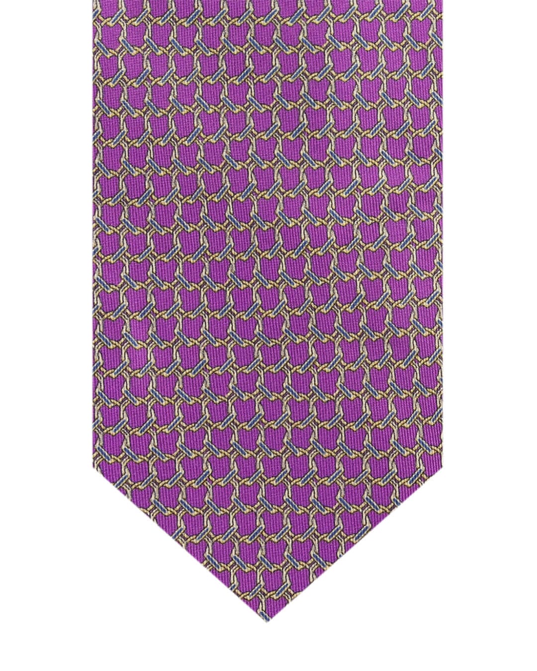 Gagliardi Magenta Chain Link Print Italian Silk Tie