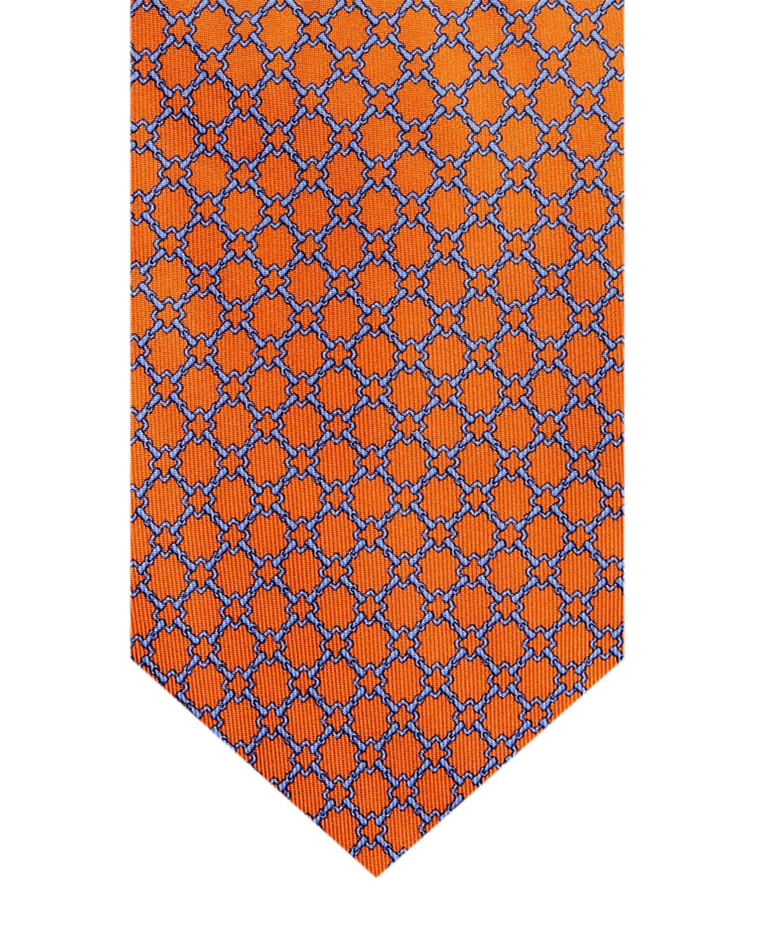 Gagliardi Orange Chain Link Print Italian Silk Tie