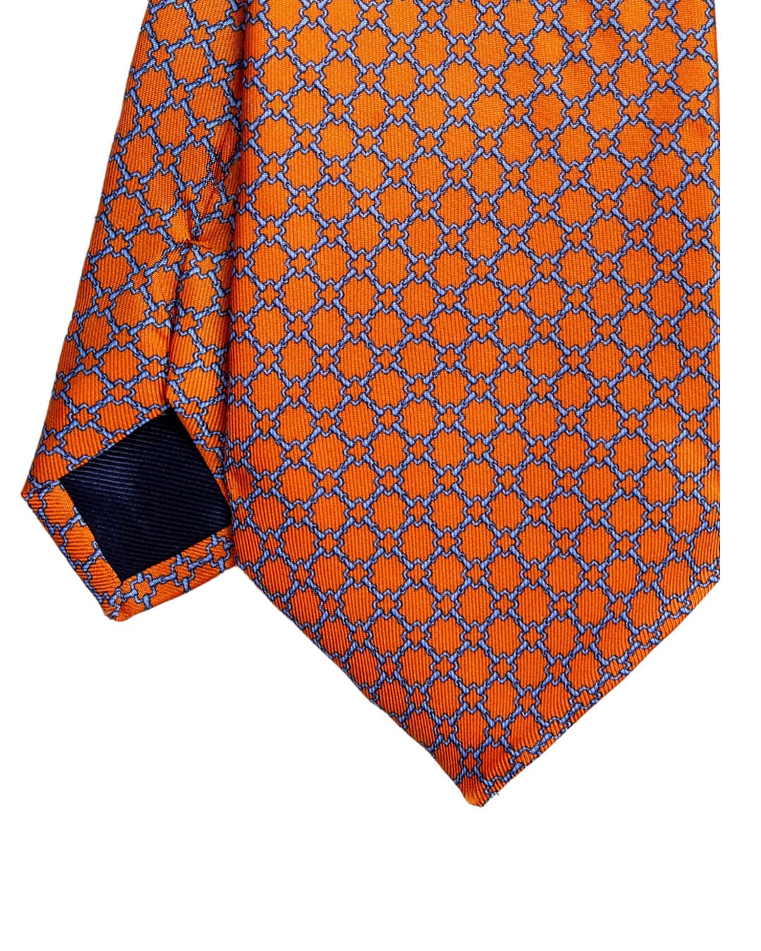 Gagliardi Orange Chain Link Print Italian Silk Tie