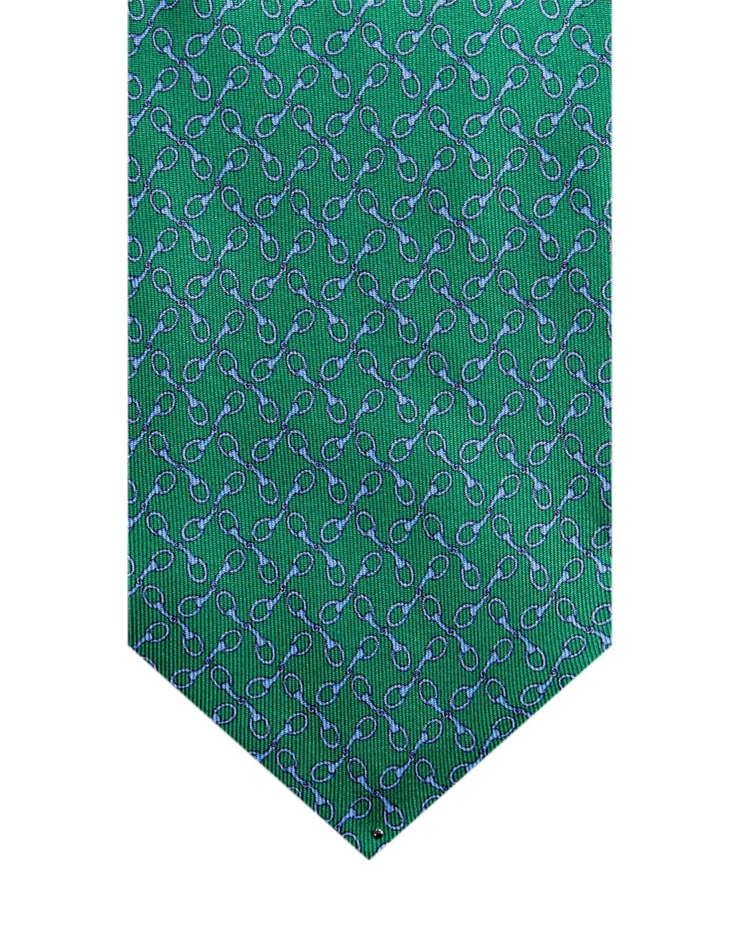 Gagliardi Green Chain Link Print Italian Silk Tie