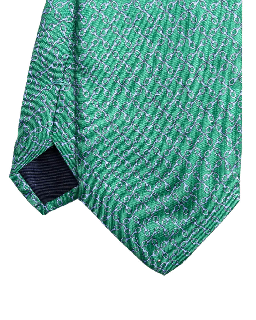 Gagliardi Green Chain Link Print Italian Silk Tie