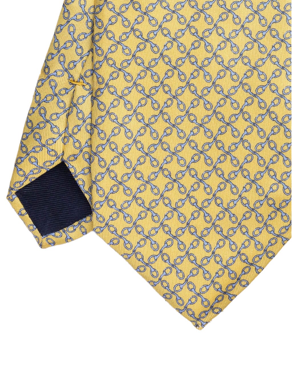 Gagliardi Yellow Chain Link Print Italian Silk Tie