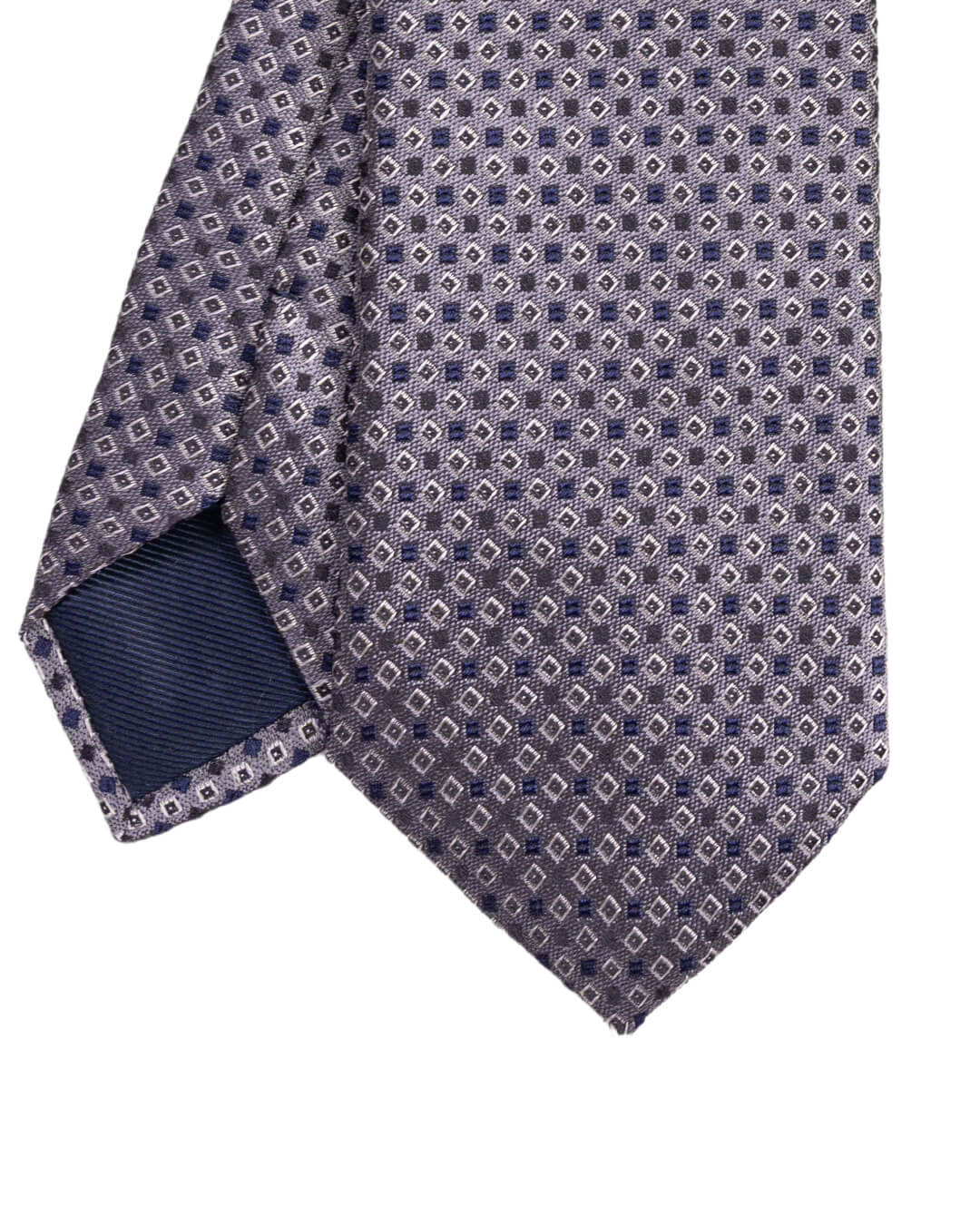 Gagliardi Grey Squares Italian Silk Skinny Tie