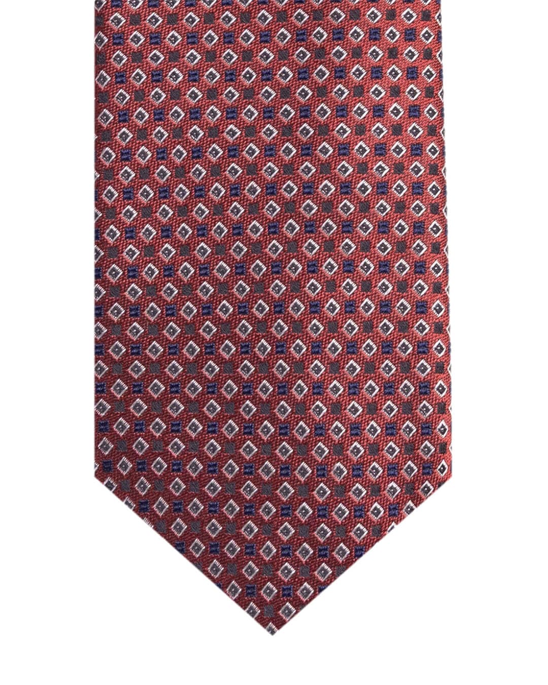 Gagliardi Red Squares Italian Silk Skinny Tie