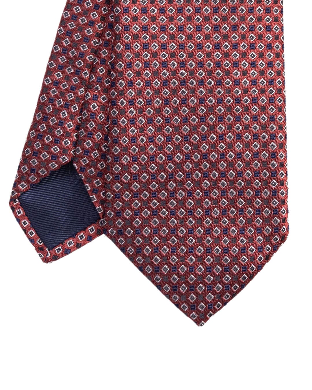Gagliardi Red Squares Italian Silk Skinny Tie