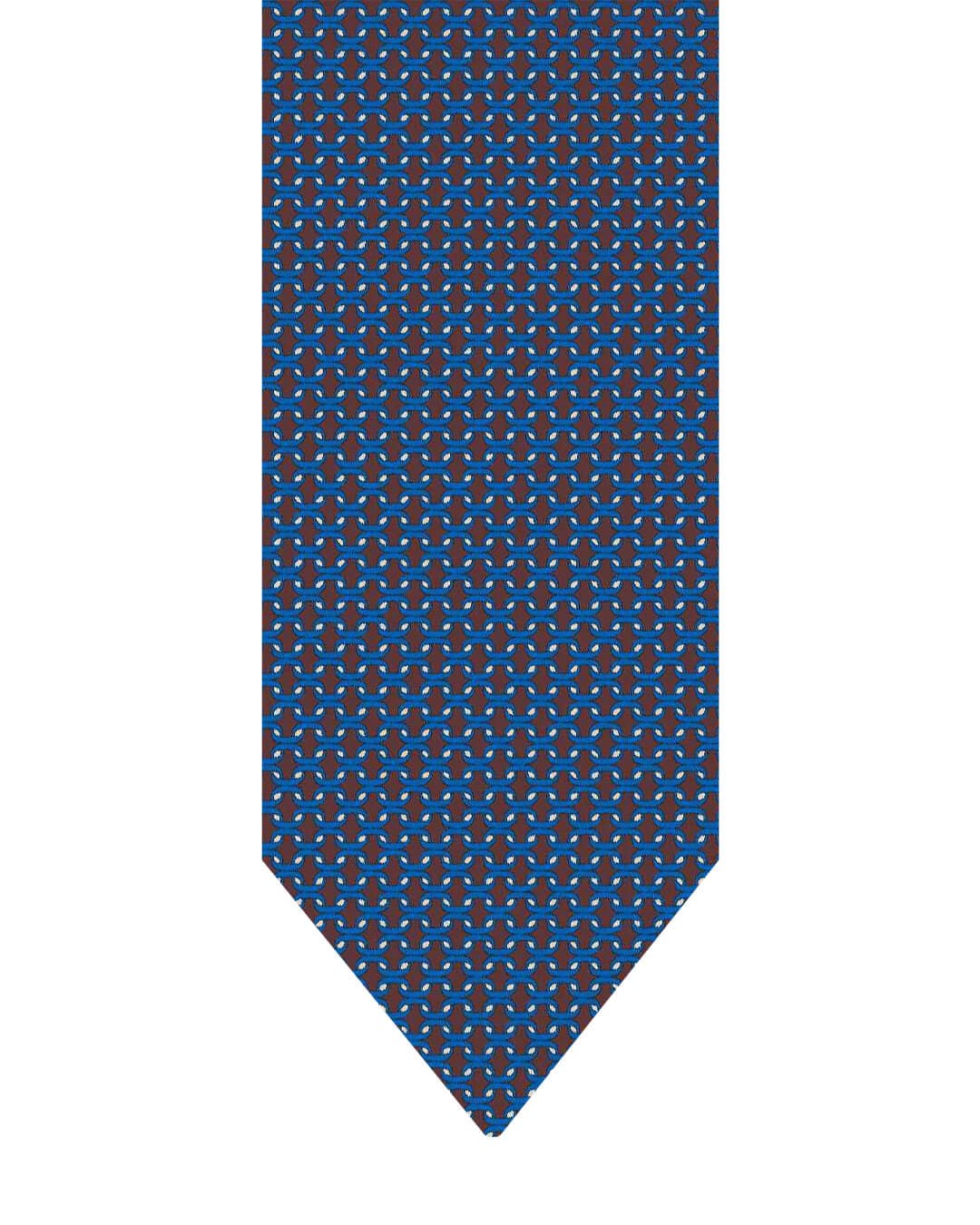 Gagliardi Blue Tie Italian Silk Printed Lattice