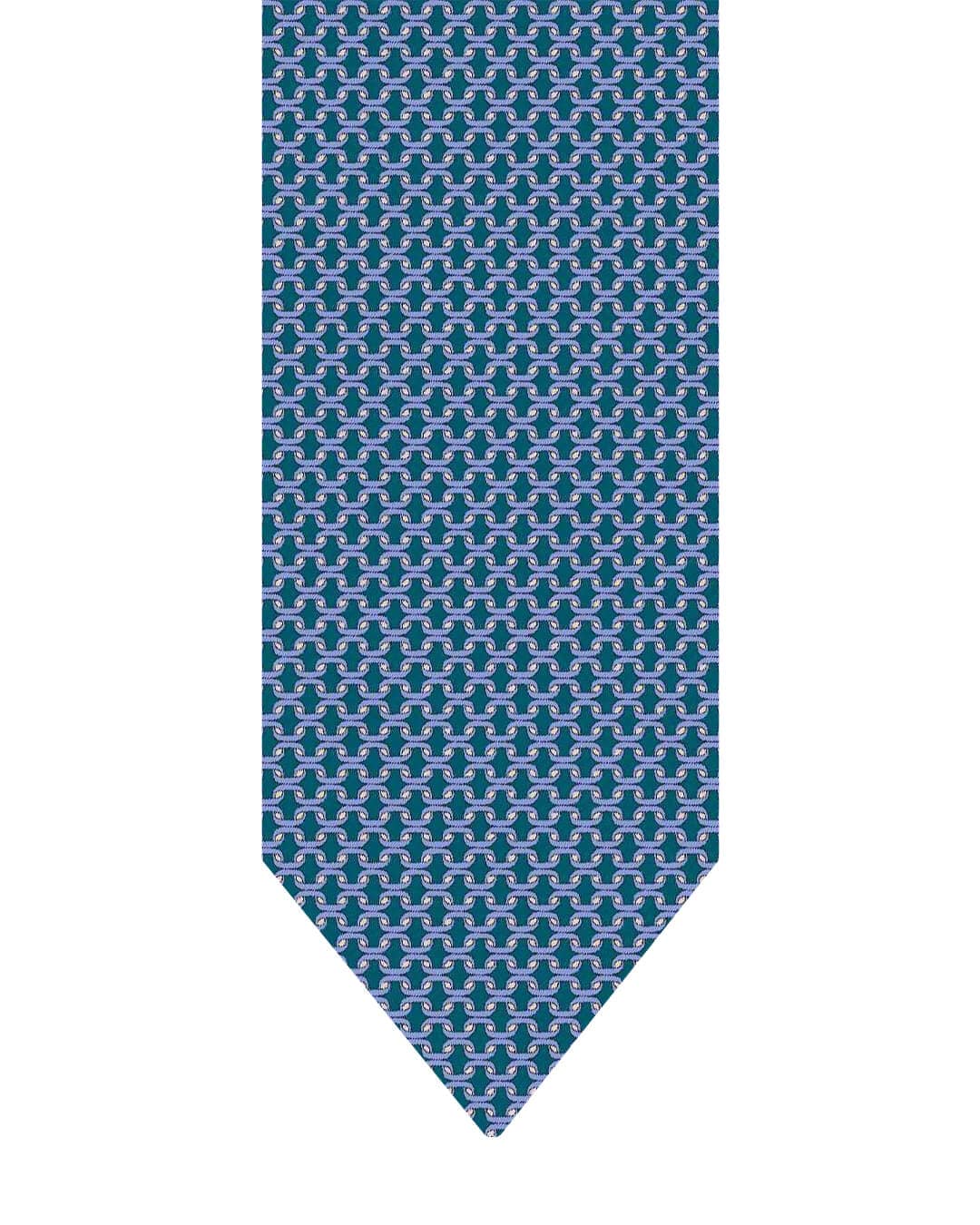 Gagliardi Sky Tie Italian Silk Printed Lattice