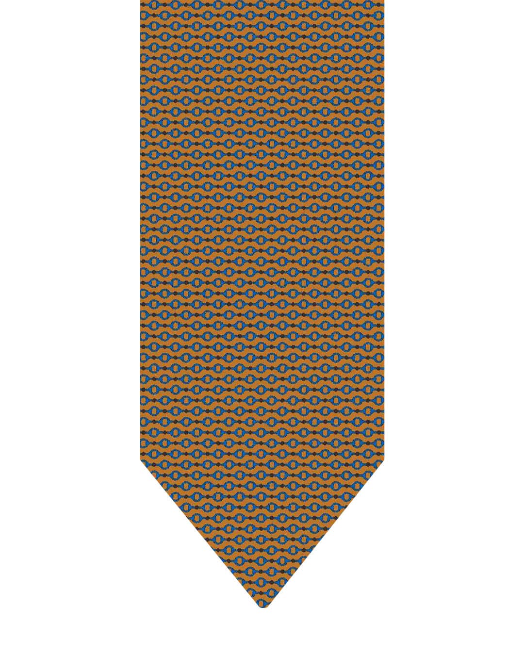 Gagliardi Gold Tie Italian Silk Printed Oval Links