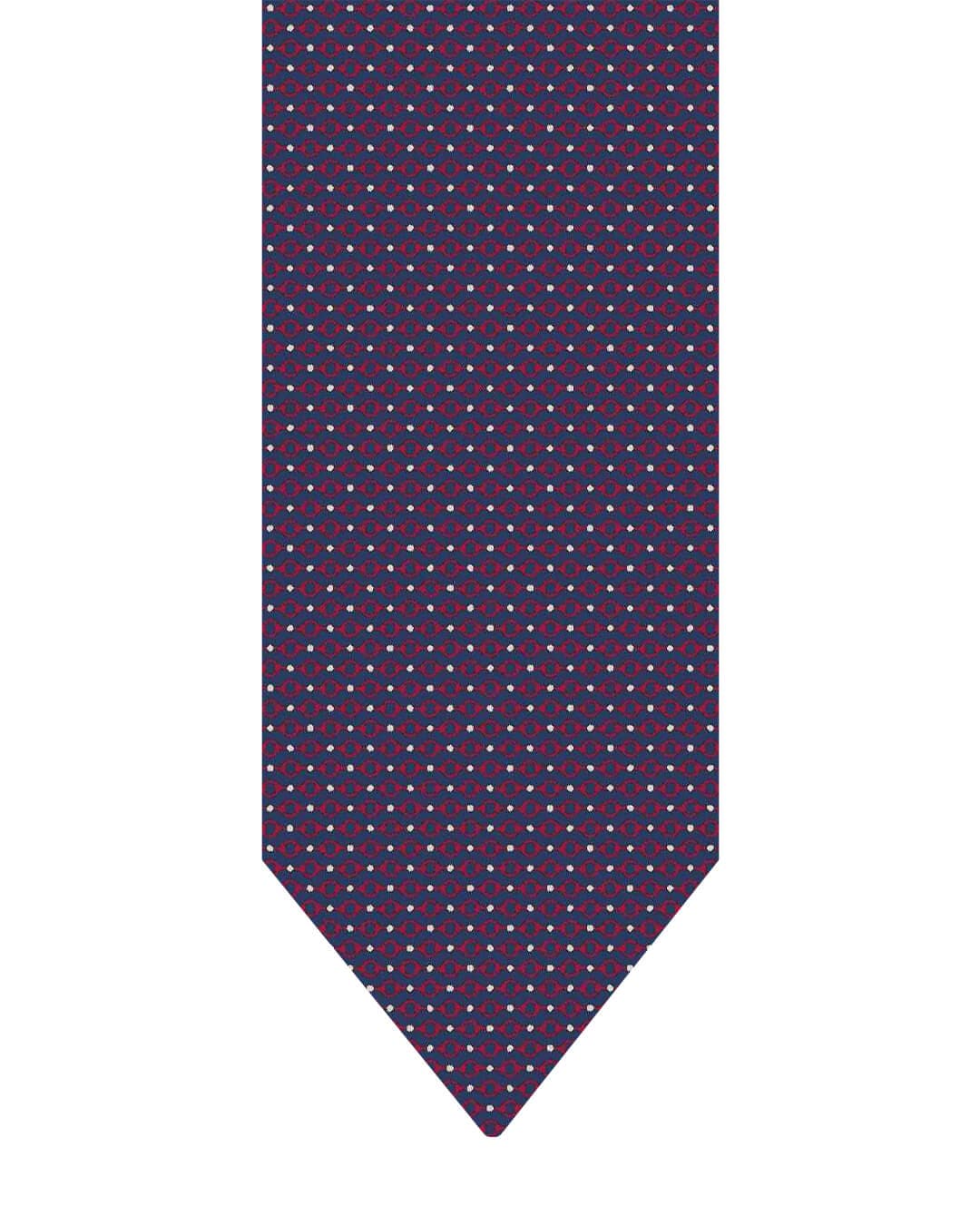 Gagliardi Navy Tie Italian Silk Printed Oval Links