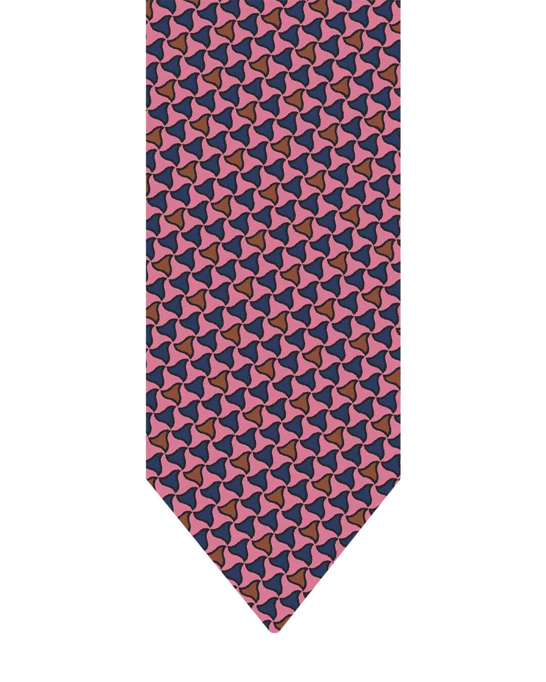 Gagliardi Pink Tie Italian Silk Printed Cones