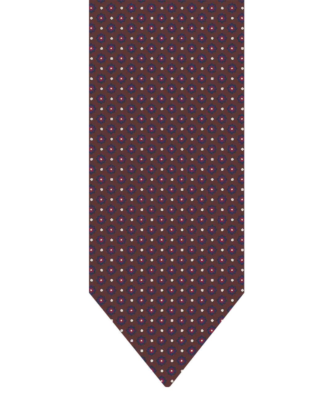 Gagliardi Burgundy Tie Italian Silk Printed Flowers