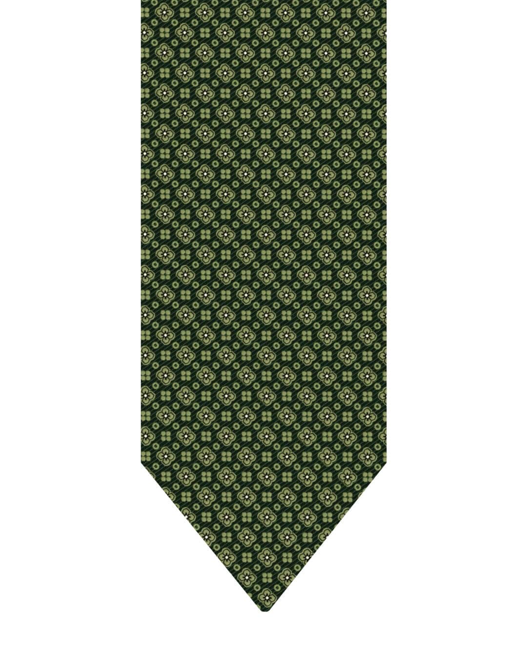 Gagliardi Olive Tie Italian Silk Flower & Clover