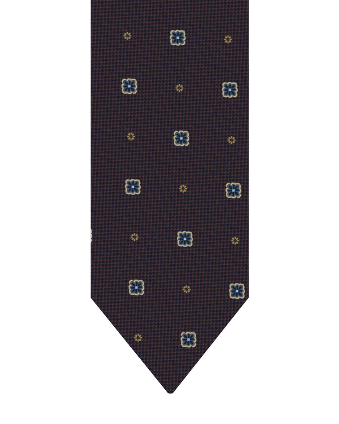 Gagliardi Brown Tie Italian Silk Basketweave Motif