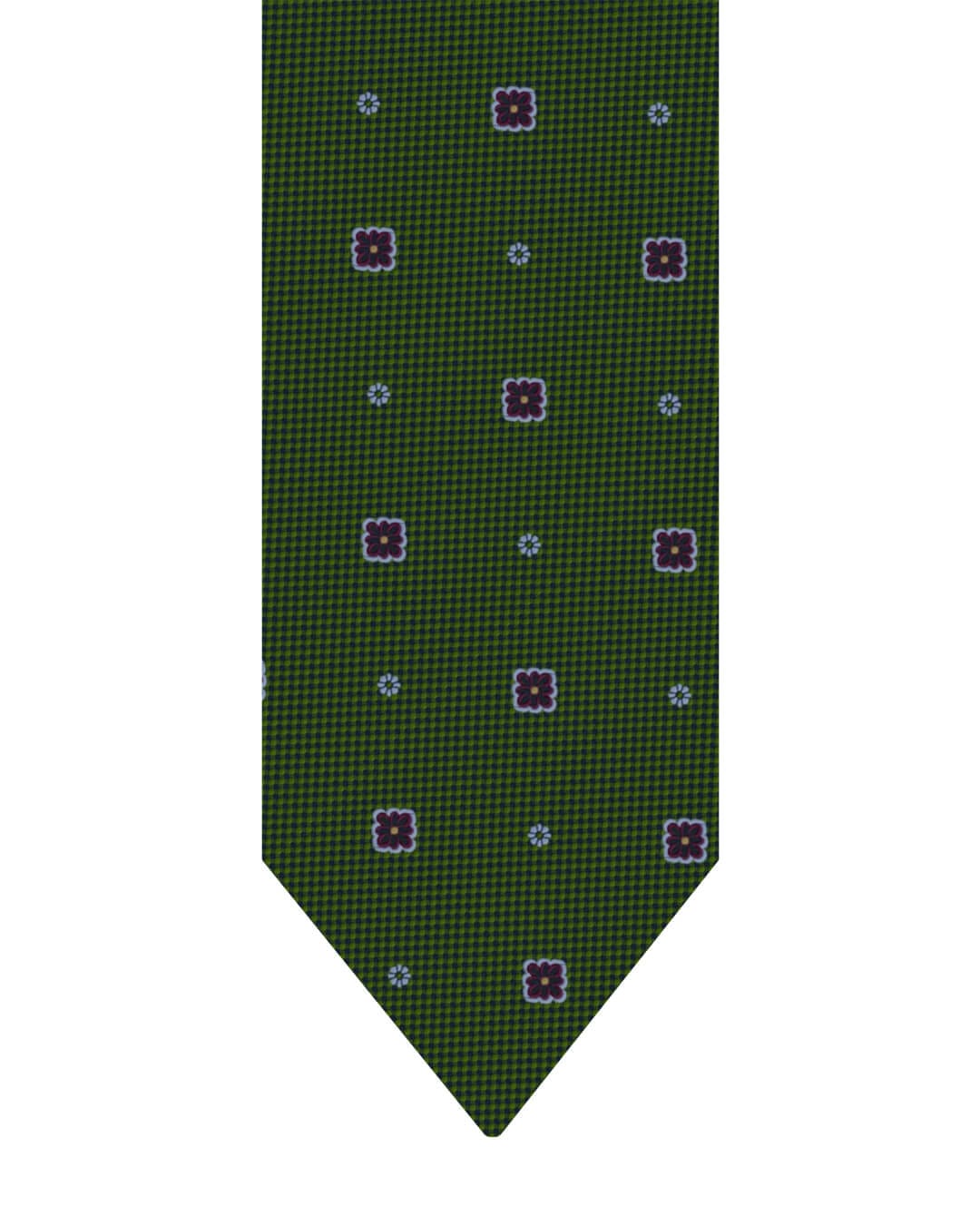 Gagliardi Olive Tie Italian Silk Basketweave Motif
