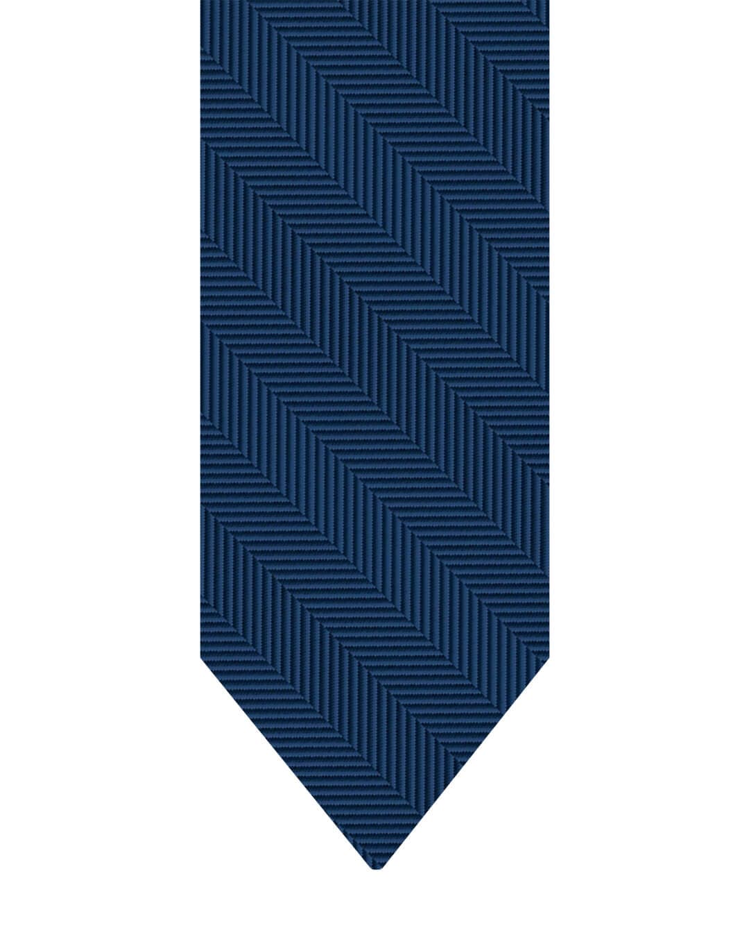Gagliardi Blue Tie Italian Shantung Silk Herringbone