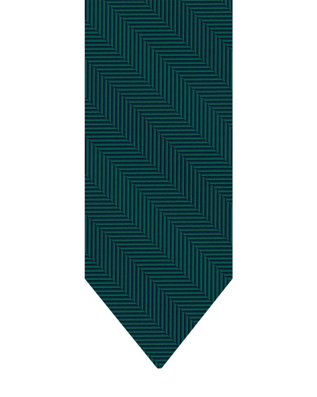 Gagliardi Green Tie Italian Shantung Silk Herringbone
