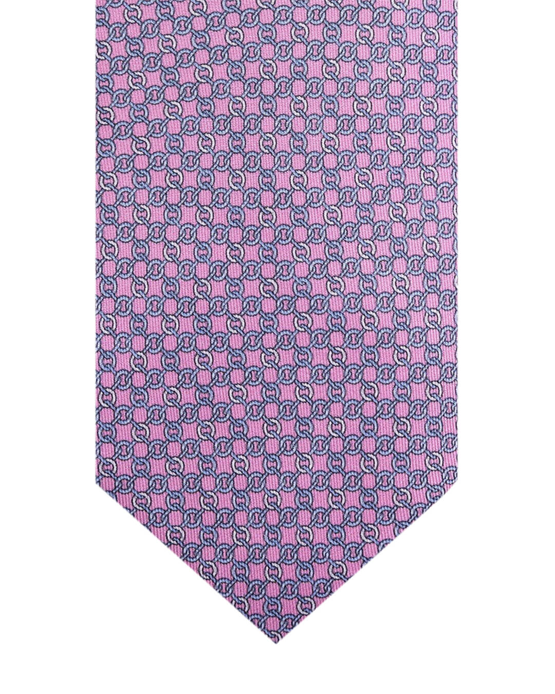 Pink Chain Link Italian Silk Tie