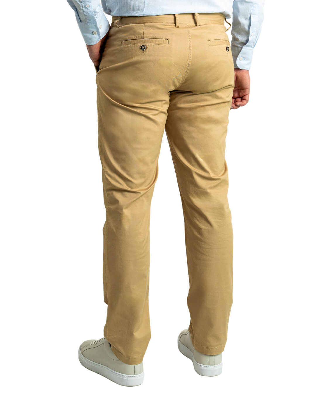 Sand Twill Stretch Cotton Chino Trousers