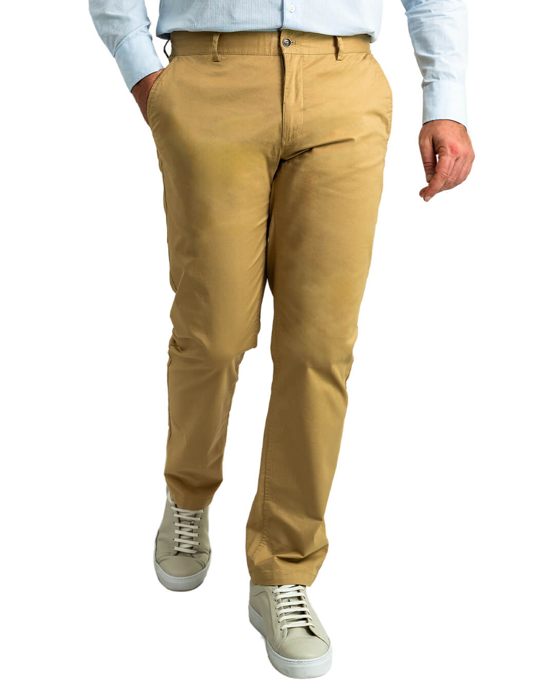 Sand Twill Stretch Cotton Chino Trousers