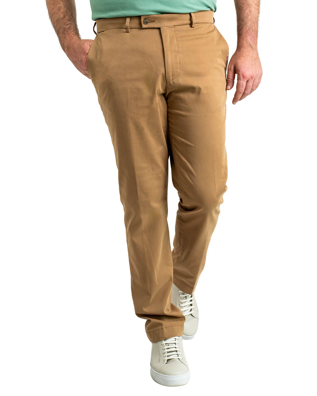 Gagliardi Tan Garment Washed Stretch Cotton Twill Trousers