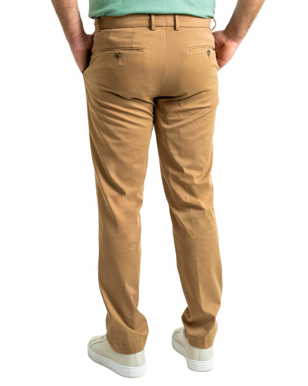 Gagliardi Tan Garment Washed Stretch Cotton Twill Trousers