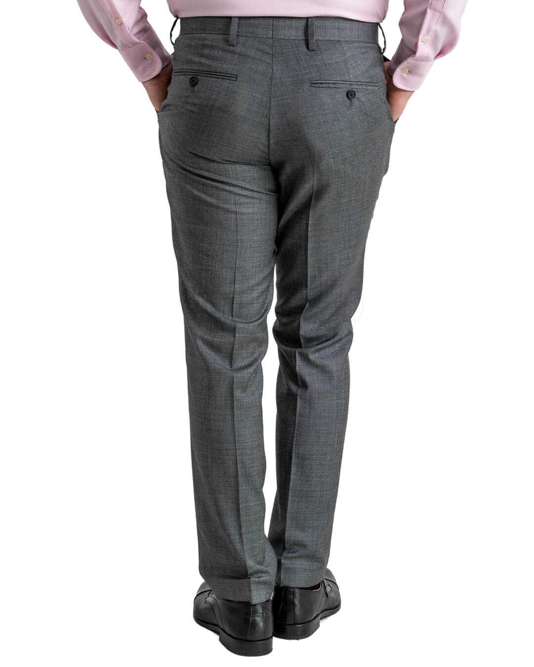 Grey Super 100s Sharkskin Suit Trousers