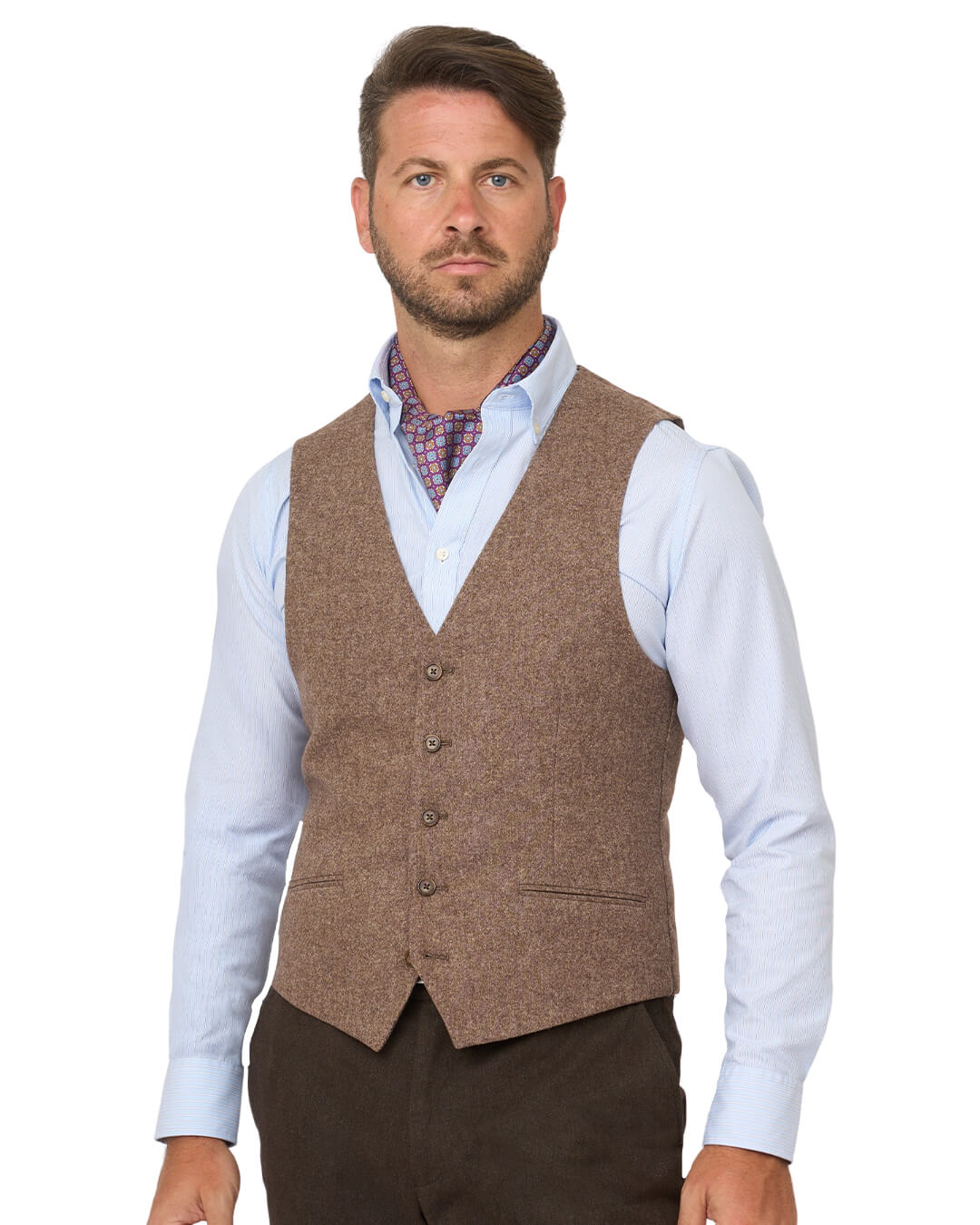 Gagliardi Beige Donegal Wool Blend Waistcoat