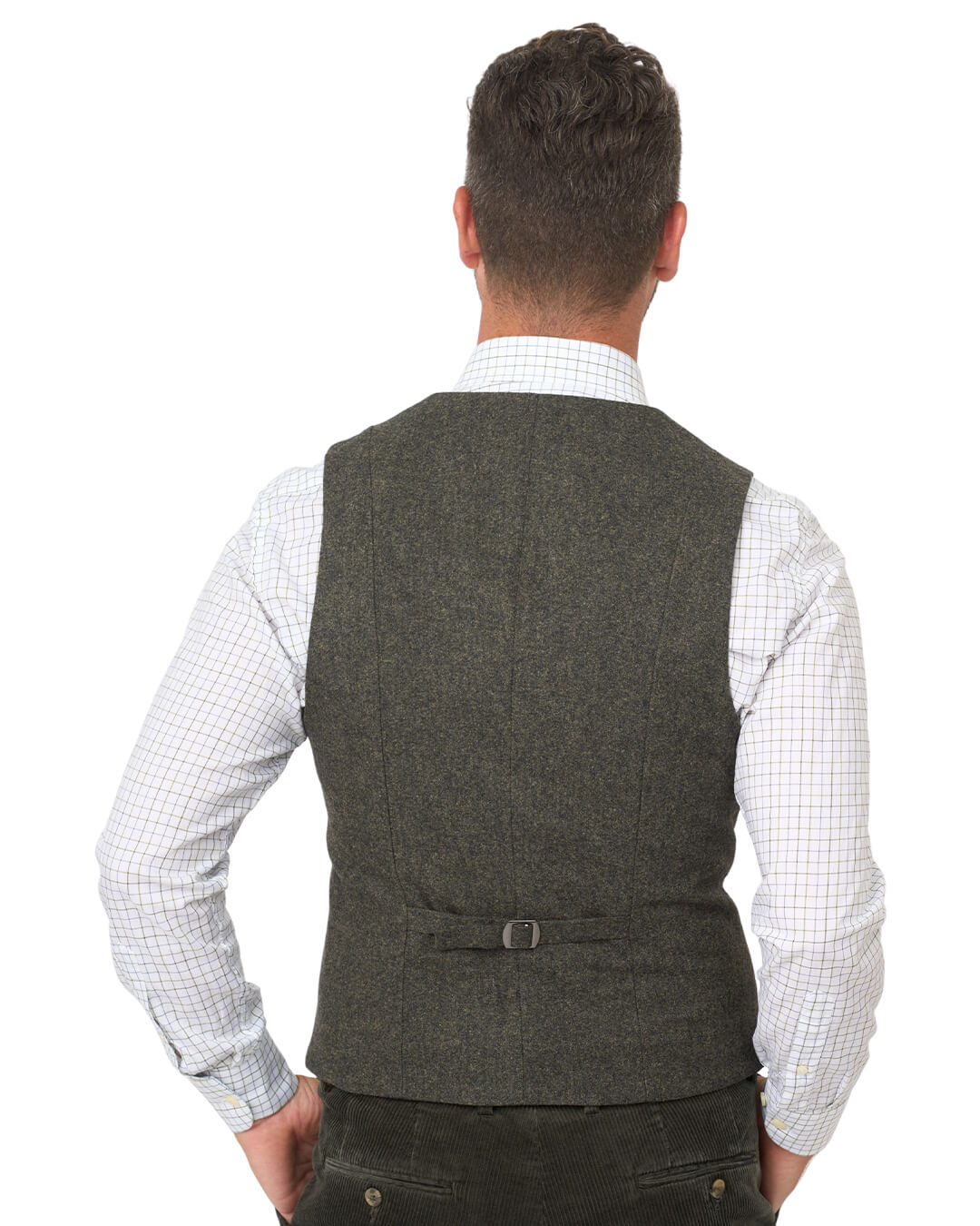 Gagliardi Green Donegal Wool Blend Waistcoat