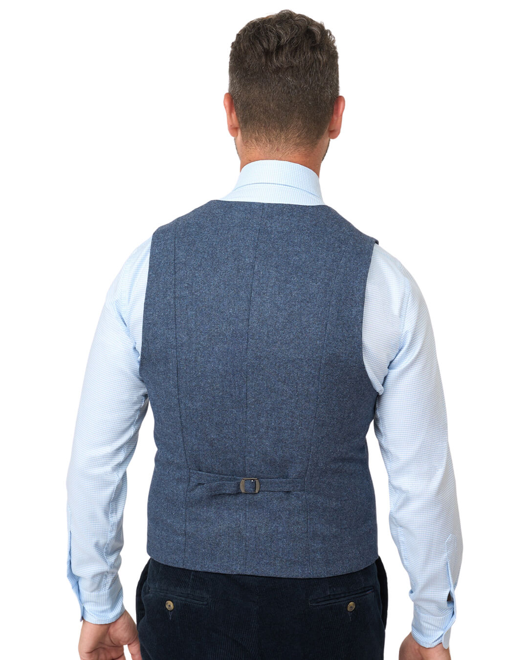 Gagliardi Blue Donegal Wool Blend Waistcoat