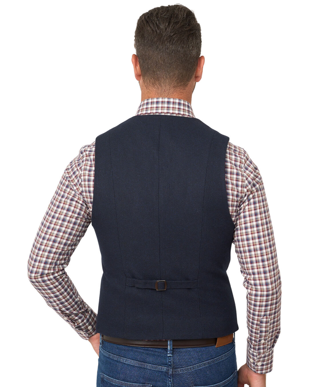 Gagliardi Navy Wool Cotton Waistcoat