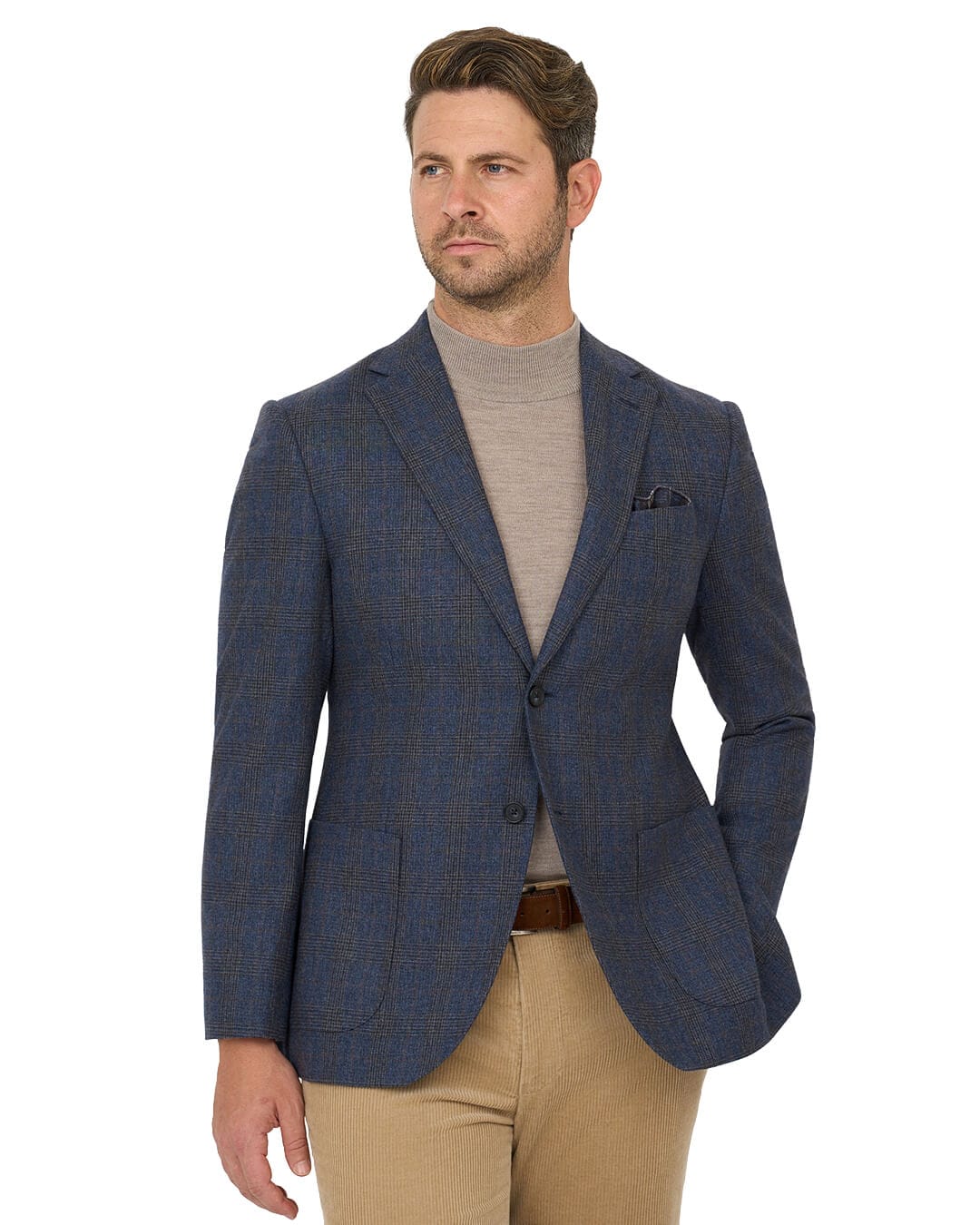 Gagliardi Blue Jacket Check Wool Blend