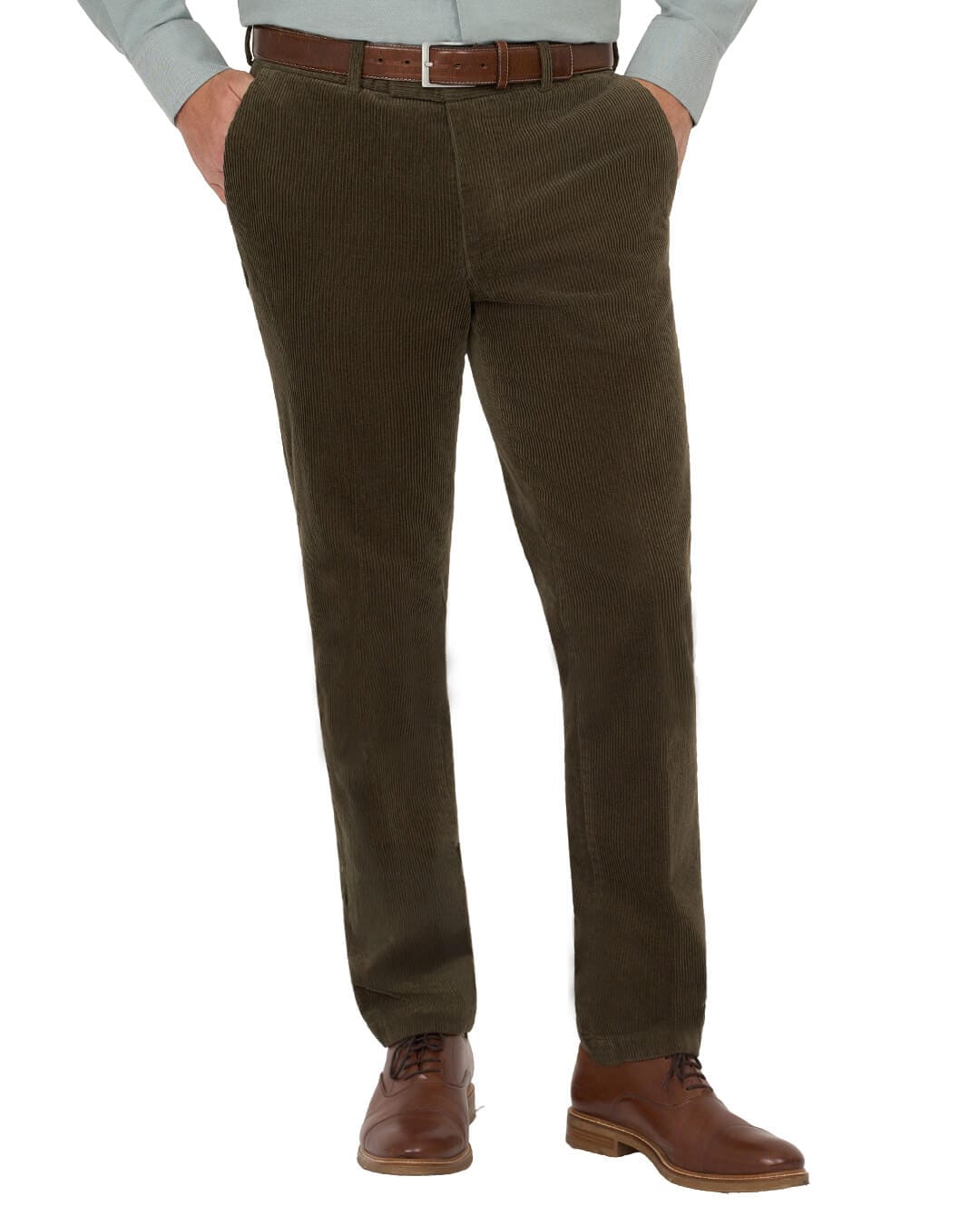 Gagliardi Olive Trousers Corduroy Cotton Stretch
