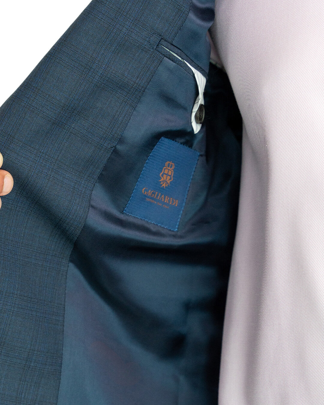 Blue Stretch Sharkskin Check Suit