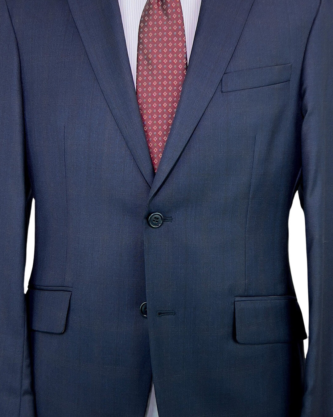 Loro Piana Blue Herringbone Super 120 Suit