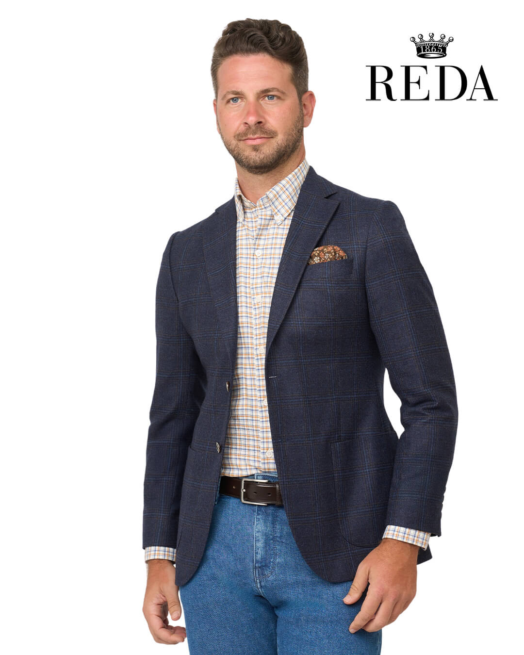 Gagliardi Blue Check Sharkskin Reda Jacket
