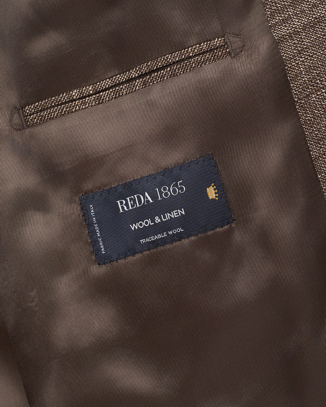 Gagliardi Brown Jacket Reda Linen Wool Check Super 110S