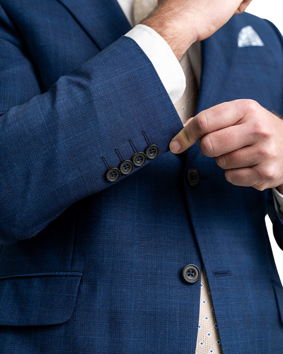 Blue Reda Super 110s Tonal Check Suit